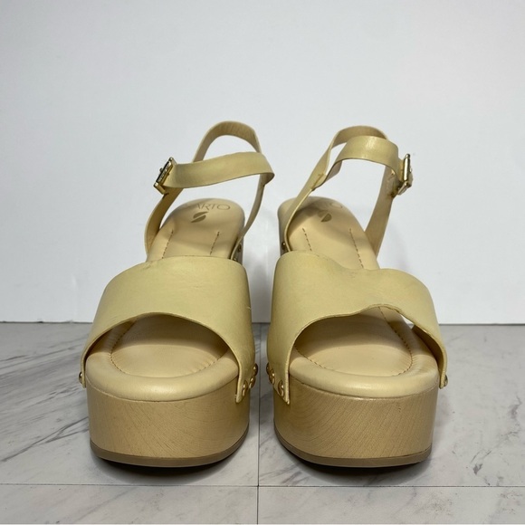 Franco Sarto Wally Yellow Leather Platform Heeled Sandal 9M - Picture 2 of 14